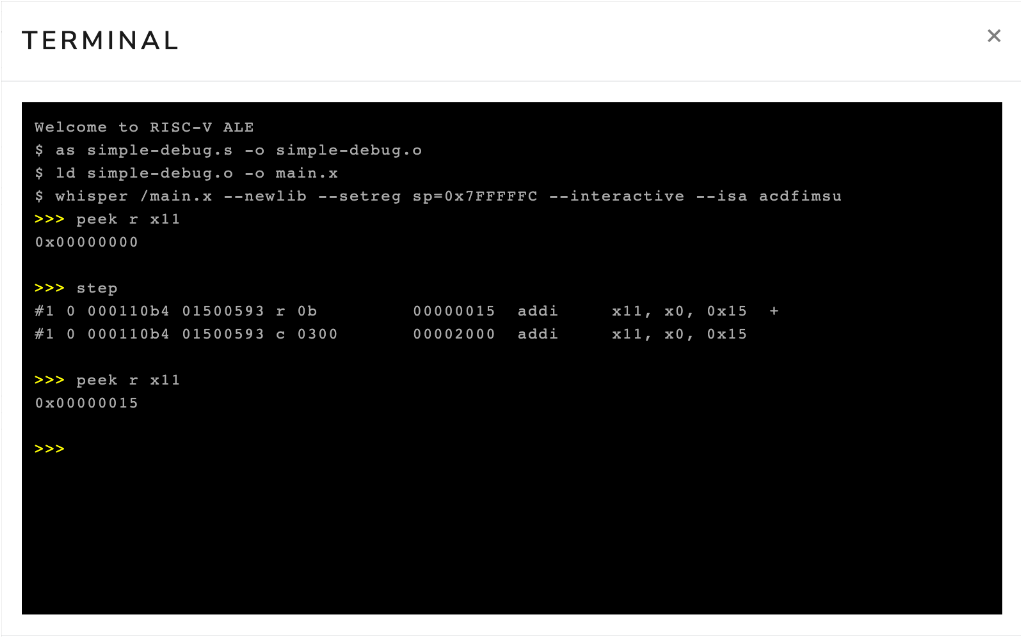 interactive terminal commands